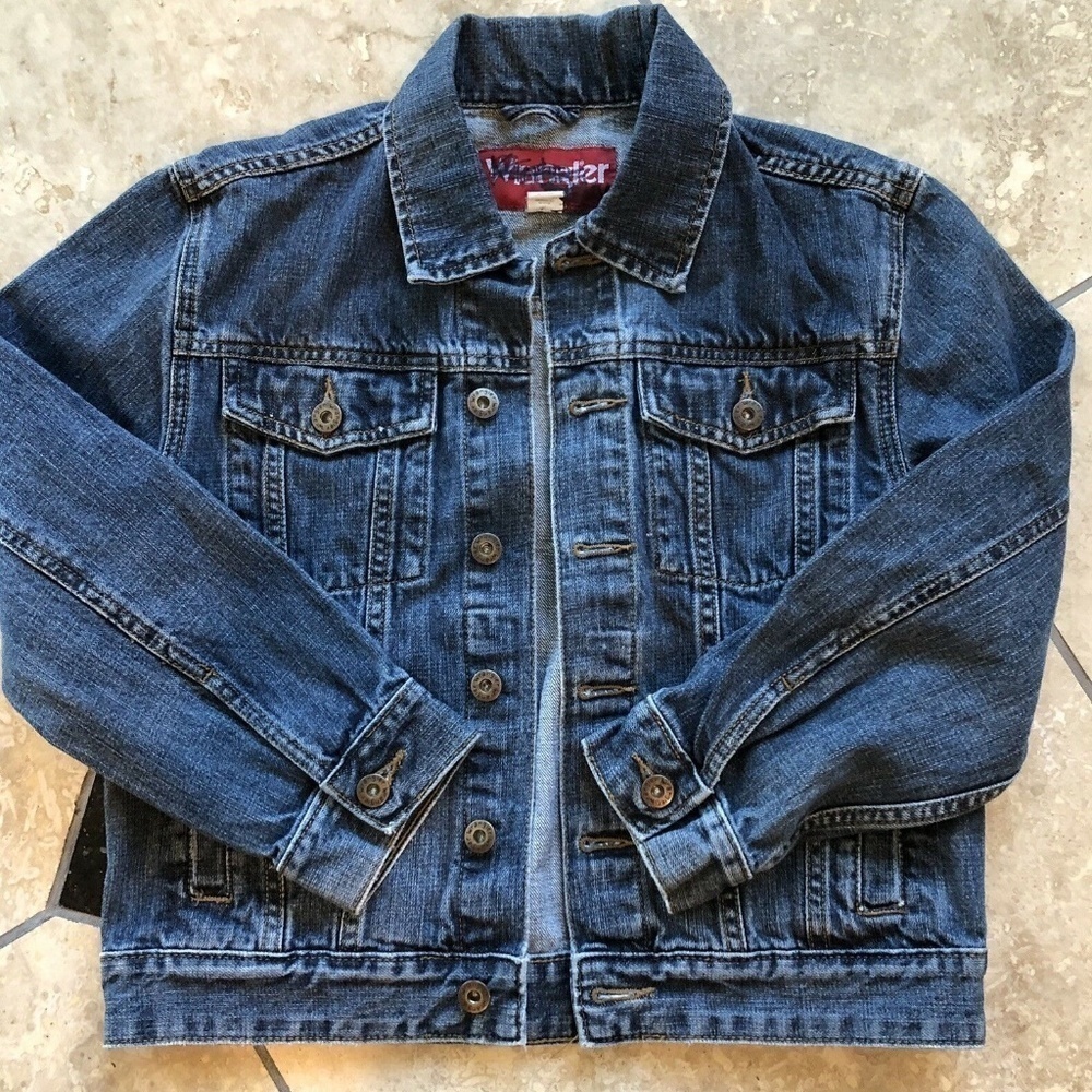 Wrangler Blue Denim Jean Trucker Jacket outerwear